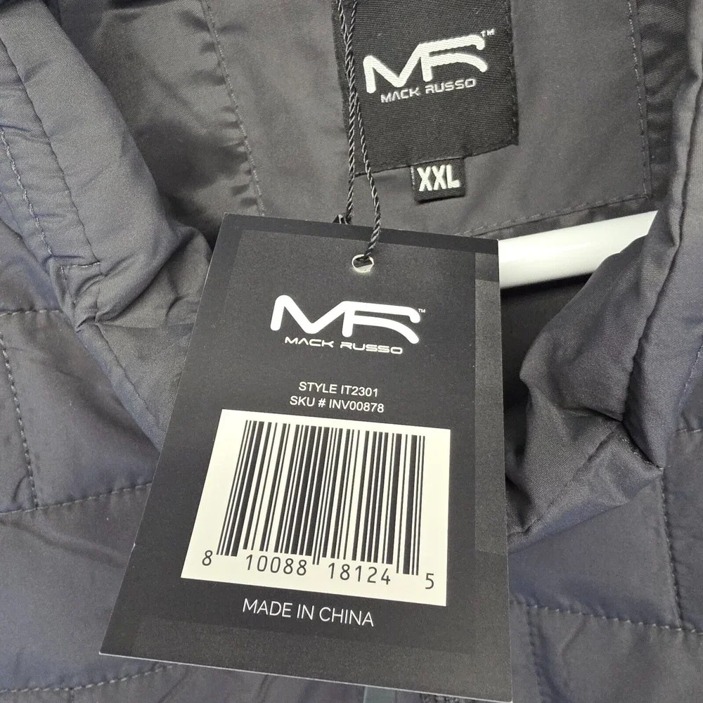 Mack Russo Puff Vest Men 2XL Black Full Zip Mock Neck Insulated Outwear Gorpcore